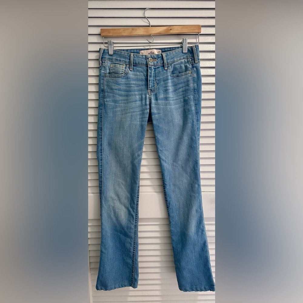 Hollister Womens Blue Denim Medium Rise Bootcut Stretch Jeans Size 1R